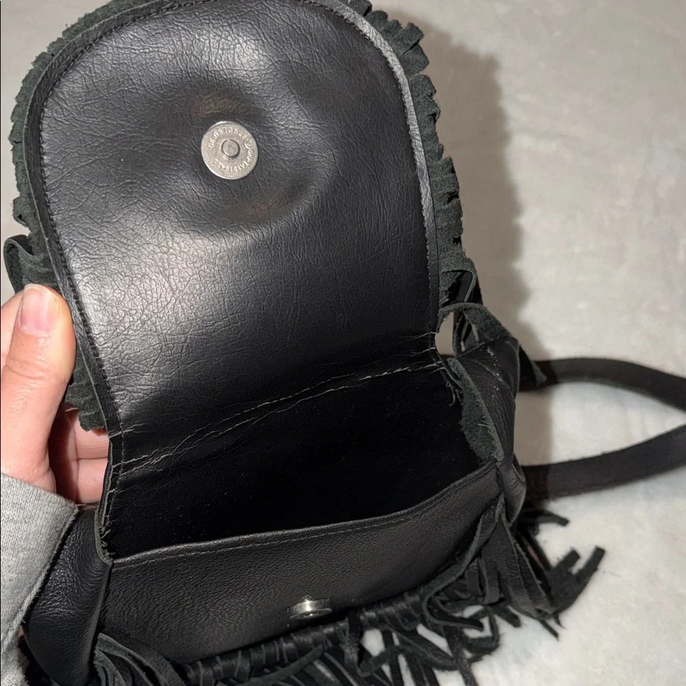 Harley-Davidson Black Leather Fringe Pouch - Picture 2 of 2